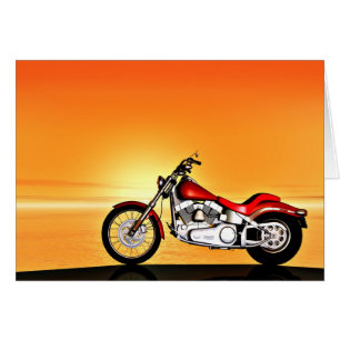 Motorcycle in the sunset.