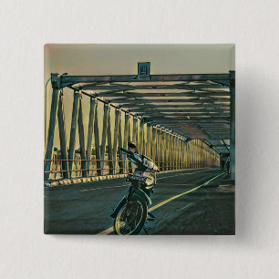 Motorcycle lover gift 15 cm square badge