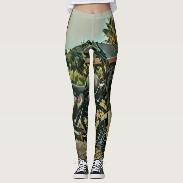 Motorcycle lover gift leggings (Front)