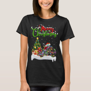 Motorcycle Lover Xmas Lighting Santa Motorcycle Ch T-Shirt