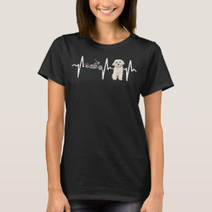 Motorcycle Maltese Heartbeat Dog T-Shirt