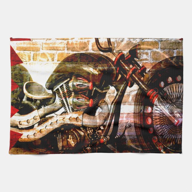 Motorcycle Mania Tea Towel (Horizontal)