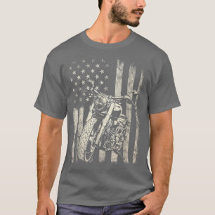Motorcycle Men 4th Of July Boys Moto Biker  T-Shirt