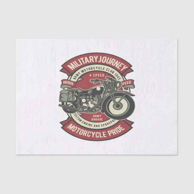 Motorcycle Military Tissue Paper (Front)