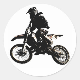 Motorcycle Motocross Classic Round Sticker