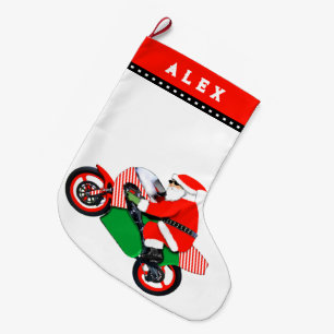 Motorcycle Motocross Holiday Gift Large Christmas  Stocking