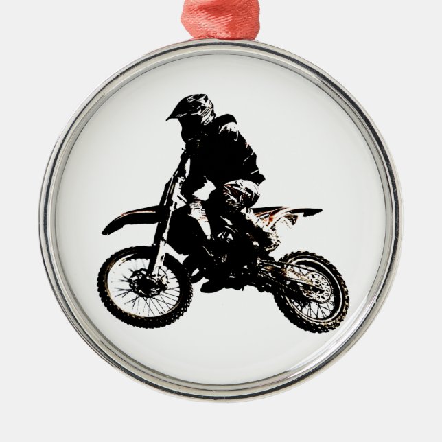 Motorcycle Motocross Metal Tree Decoration (Front)