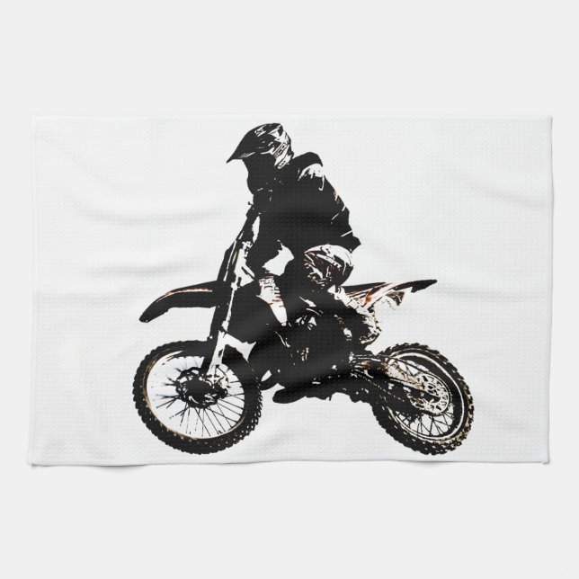 Motorcycle Motocross Tea Towel (Horizontal)