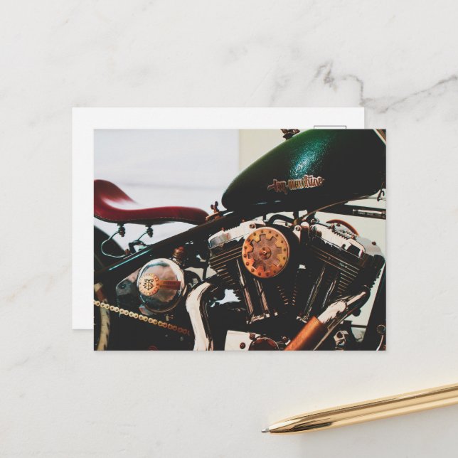 Motorcycle Motorbike Biker Ride Rider Postcard (Front/Back In Situ)