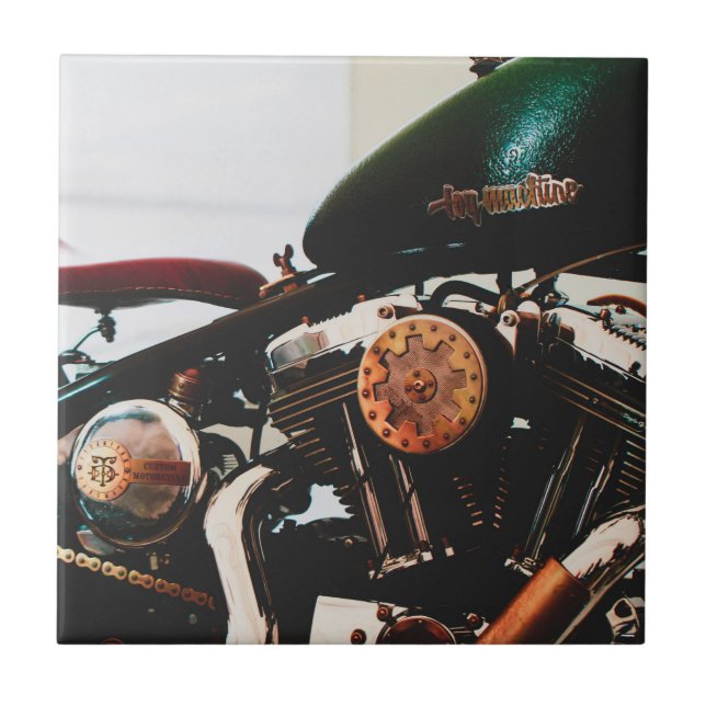 Motorcycle Motorbike Biker Ride Rider Tile (Front)