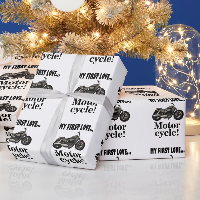 Motorcycle Motorbike Birthday Motorcycle Wrapping Paper (Holidays)