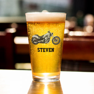 Motorcycle Name Men's Beer Glass