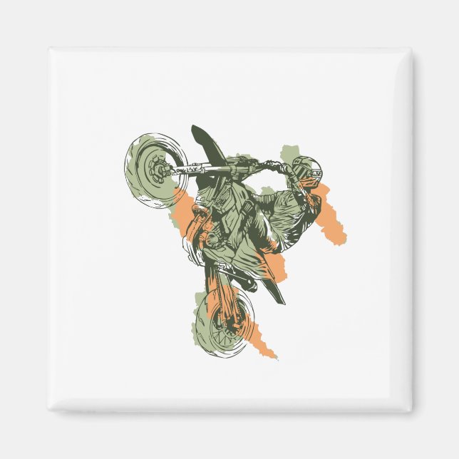 Motorcycle - Off Road Biker Magnet (Front)