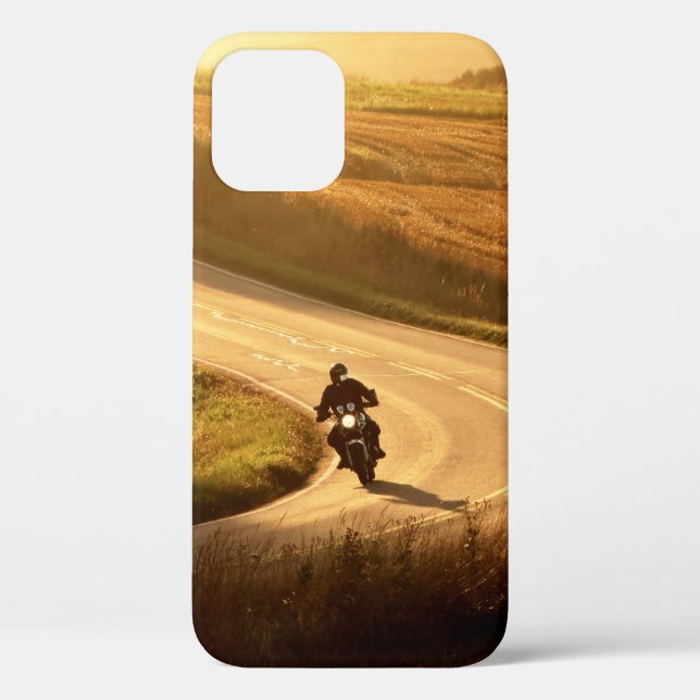 Motorcycle on countryside road at autumn evening.  Case-Mate iPhone case (Back)