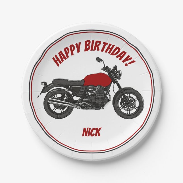 Motorcycle Paper Plate (Front)