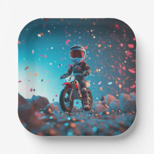 Motorcycle Paper Plate Boys Birthday party
