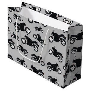 Motorcycle Pattern Large Gift Bag