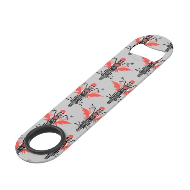 Motorcycle Pattern Motorcyclist Biker Orange Wings (Front Angled)