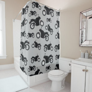 Motorcycle Pattern Shower Curtain