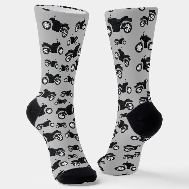 Motorcycle Pattern Socks (Angled)