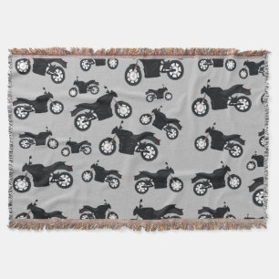 Motorcycle Pattern Throw Blanket