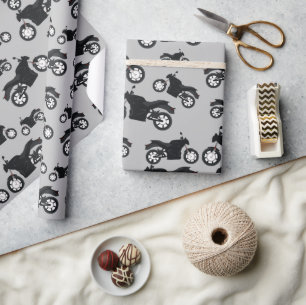 Motorcycle Pattern Wrapping Paper