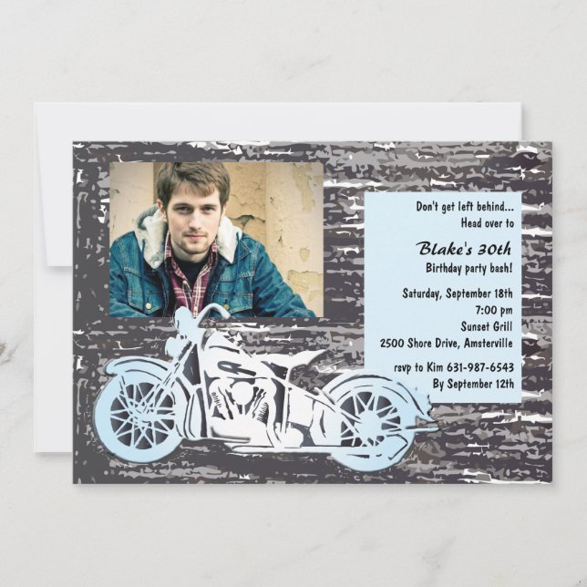 Motorcycle Photo Invitation (Front)