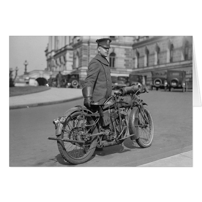 Motorcycle Police Officer, 1922 (Front Horizontal)