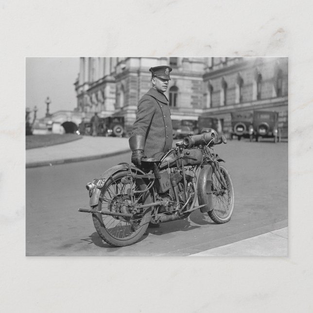 Motorcycle Police Officer, 1922 Postcard (Front)