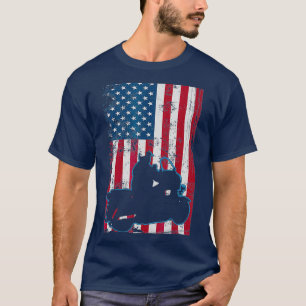 Motorcycle Police Shirt - Flag Patriotic Thin