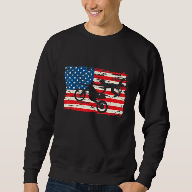 Motorcycle Proud Biker America Flag Patriotic 1 Sweatshirt (Front)
