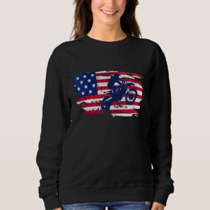 Motorcycle Proud Biker America Flag Patriotic Sweatshirt