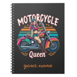Motorcycle Queen Nice Biker Girl Gift Motorcyclist Notebook