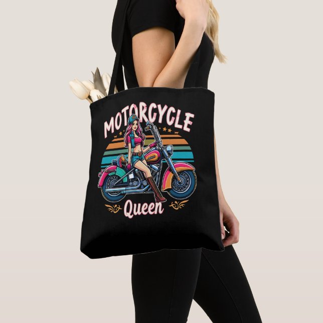 Motorcycle Queen Nice Biker Girl Gift Motorcyclist Tote Bag (Close Up)