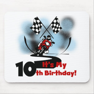 Motorcycle Racing 10th Birthday Mouse Pad