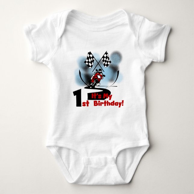 Motorcycle Racing 1st Birthday Tshirts and Gifts (Front)