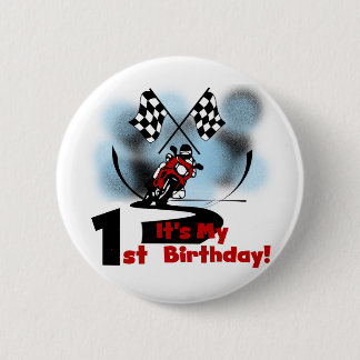 Motorcycle Racing 1st Birthday Tshirts and Gifts 6 Cm Round Badge