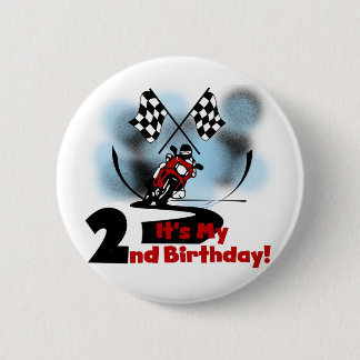 Motorcycle Racing 2nd Birthday Tshirts and Gifts 6 Cm Round Badge