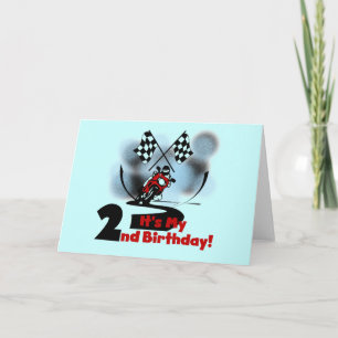 Motorcycle Racing 2nd Birthday Tshirts and Gifts Card