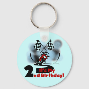 Motorcycle Racing 2nd Birthday Tshirts and Gifts Key Ring