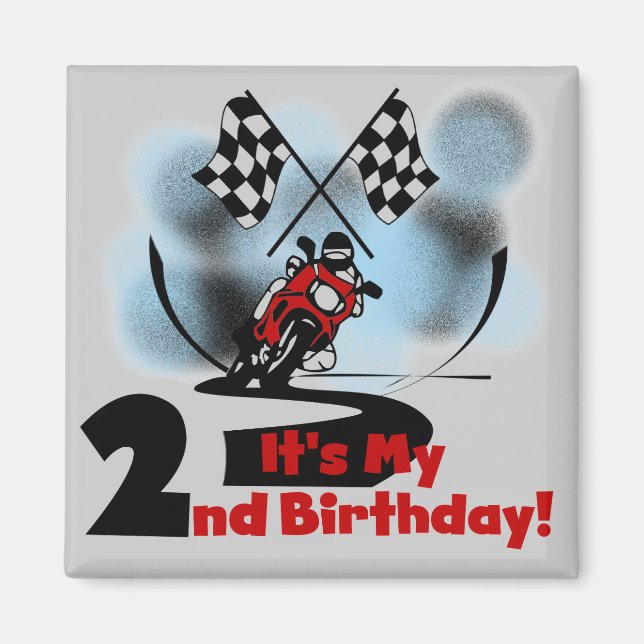 Motorcycle Racing 2nd Birthday Tshirts and Gifts Magnet (Front)