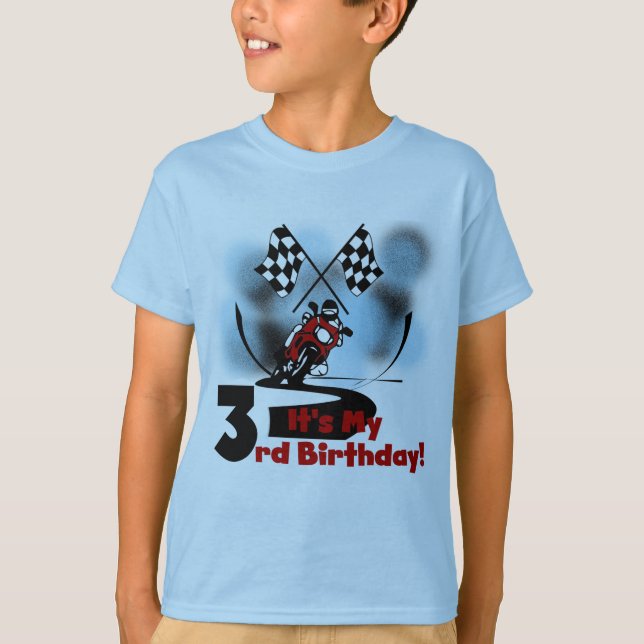 Motorcycle Racing 3rd Birthday Tshirts (Front)