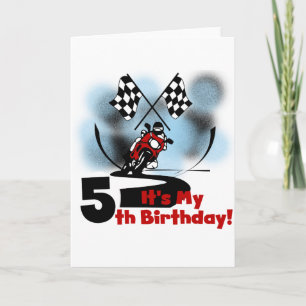 Motorcycle Racing 5th Birthday Card
