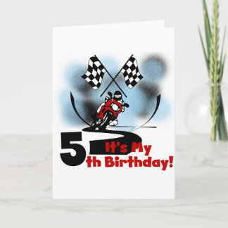 Motorcycle Racing 5th Birthday Card