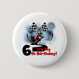 Motorcycle Racing 6th Birthday 6 Cm Round Badge