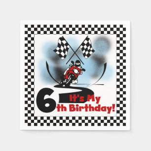 Motorcycle Racing 6th Birthday Paper Napkins