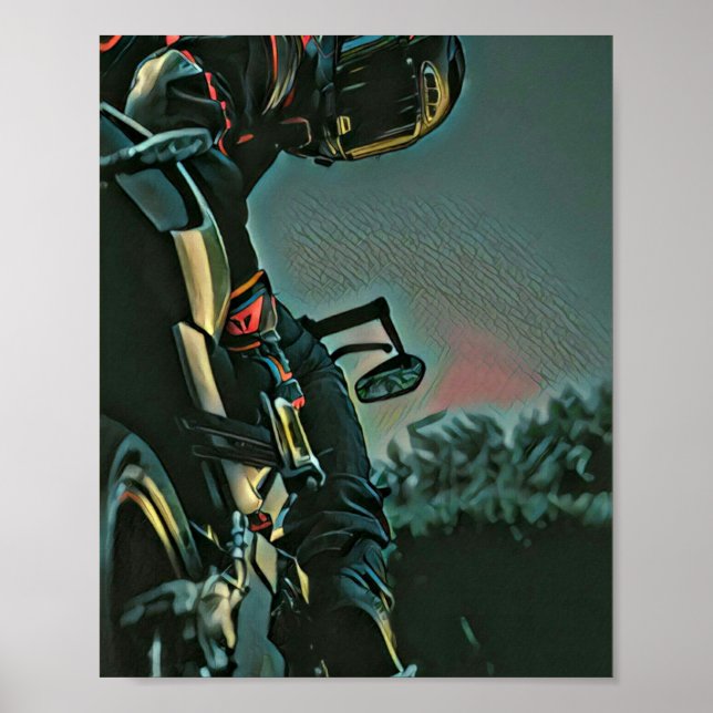 motorcycle racing lover gift poster (Front)