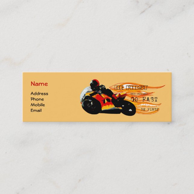 Motorcycle Racing Mini Business Card (Front)