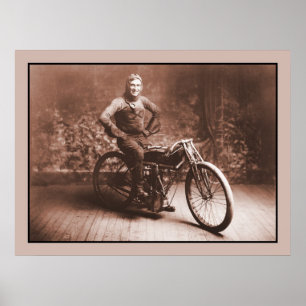 Motorcycle racing: Winner 100 mi. race, Norton KS Poster