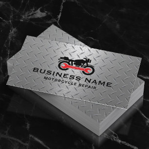 Motorcycle Repair Service Professional Metal Business Card